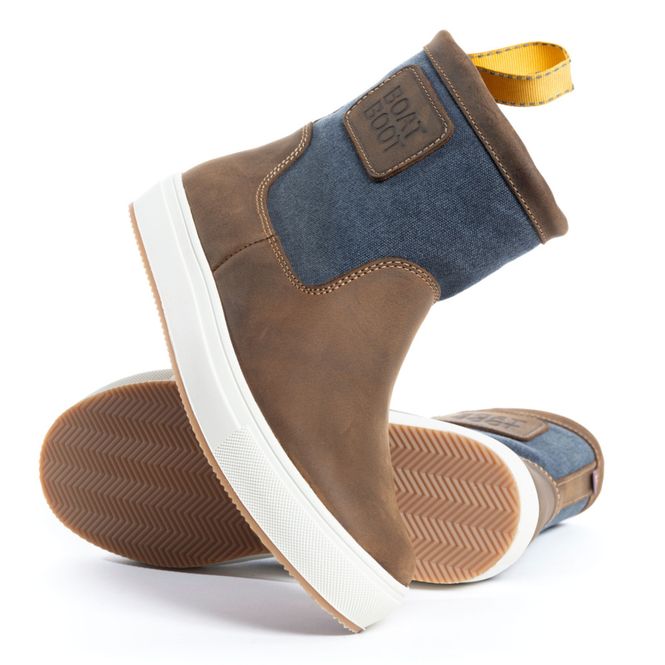 Hovedbilde LOWCUT BROWN LEATHER & NAVY CANVAS